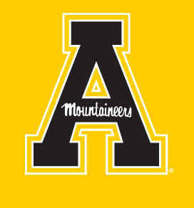 Appalachian State Mountaineers primary logo, full color on gold variant, cell 3