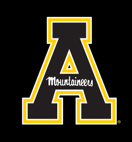 Appalachian State Mountaineers primary logo, full color on black variant, cell 4