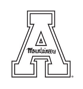 Appalachian State Mountaineers primary logo, one color outline variant, cell 5