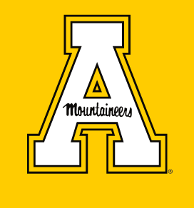 Appalachian State Mountaineers primary logo, one color outline on gold variant, cell 6