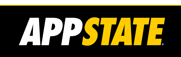 APP STATE wordmark, full color on black variant, cell 9