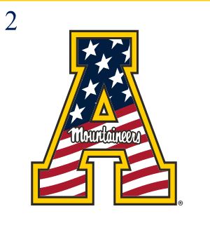 Appalachian State Mountaineers secondary logo, full color variant, cell 12