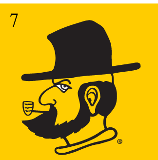 Appalachian State Mountaineers secondary logo, full color on gold variant, cell 17