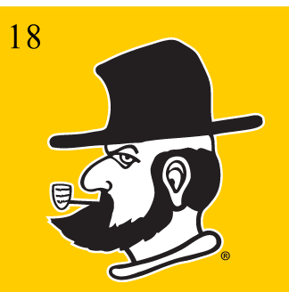 Appalachian State Mountaineers secondary logo, full color on gold variant, cell 18