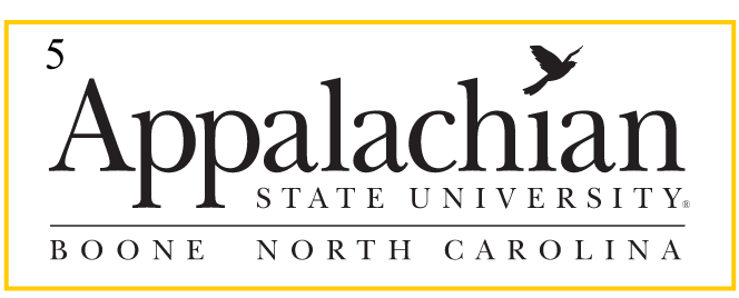 Appalachian State University institutional mark, black variant, cell 25