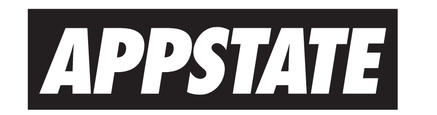 APPSTATE wordmark, white on black variant