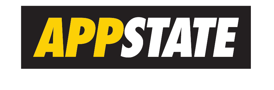 APPSTATE wordmark, gold and white on black variant