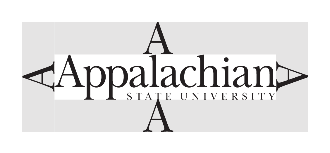 Appalachian State University logo, black and white variant