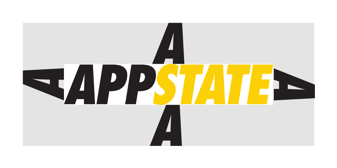 APP STATE logo, black and yellow variant