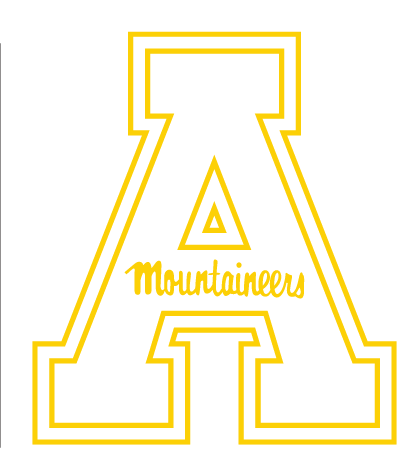 Block A, App State Gold outline variant