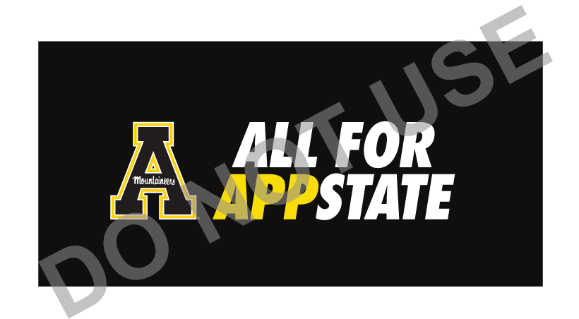 All for App State, full color on black background variant