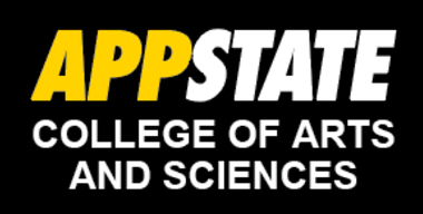 App State Unit Logo, College of Arts and Sciences, vertical, white/gold variant