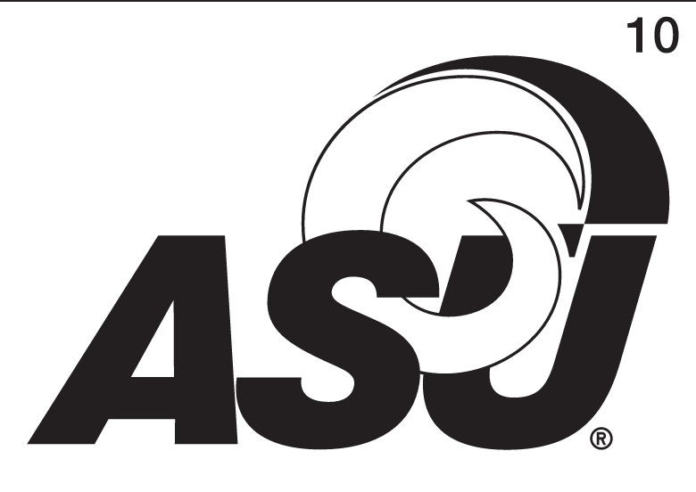 ASU Ram Head Logo, black and white variant, cell 10