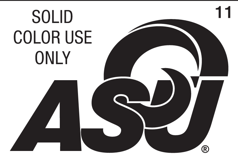 ASU Ram Head Logo, solid black variant, cell 11