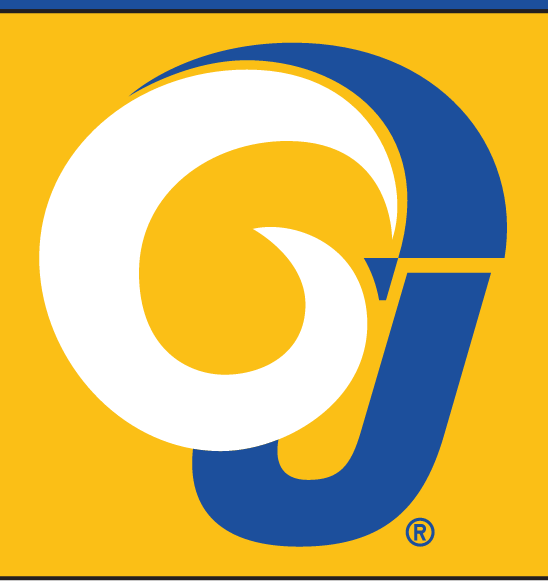 Ram Head Logo, blue and white on gold variant, cell 15
