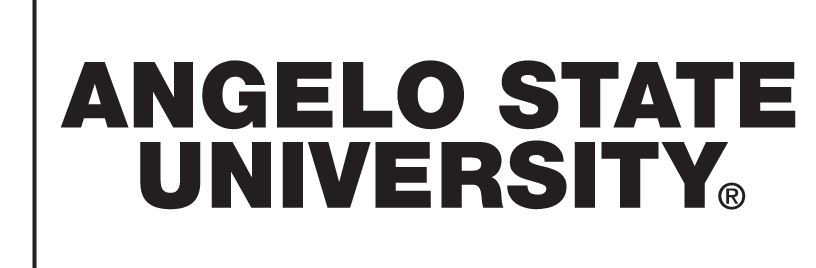 Angelo State University wordmark, black variant, cell 19