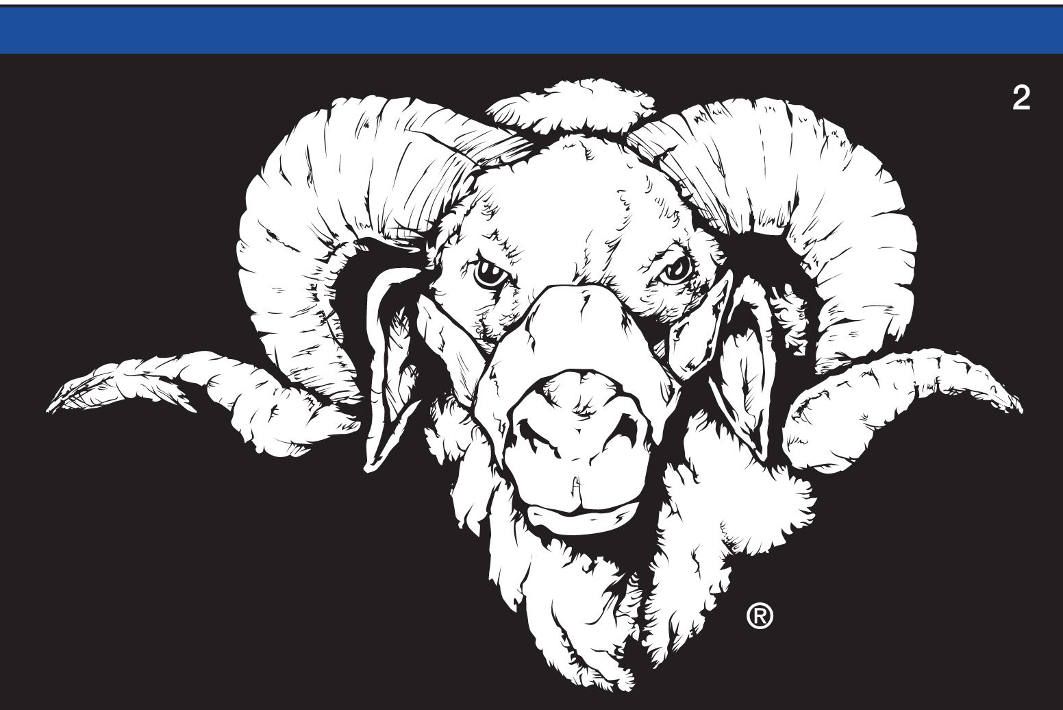 Dominic mascot head, white on black variant, cell 26