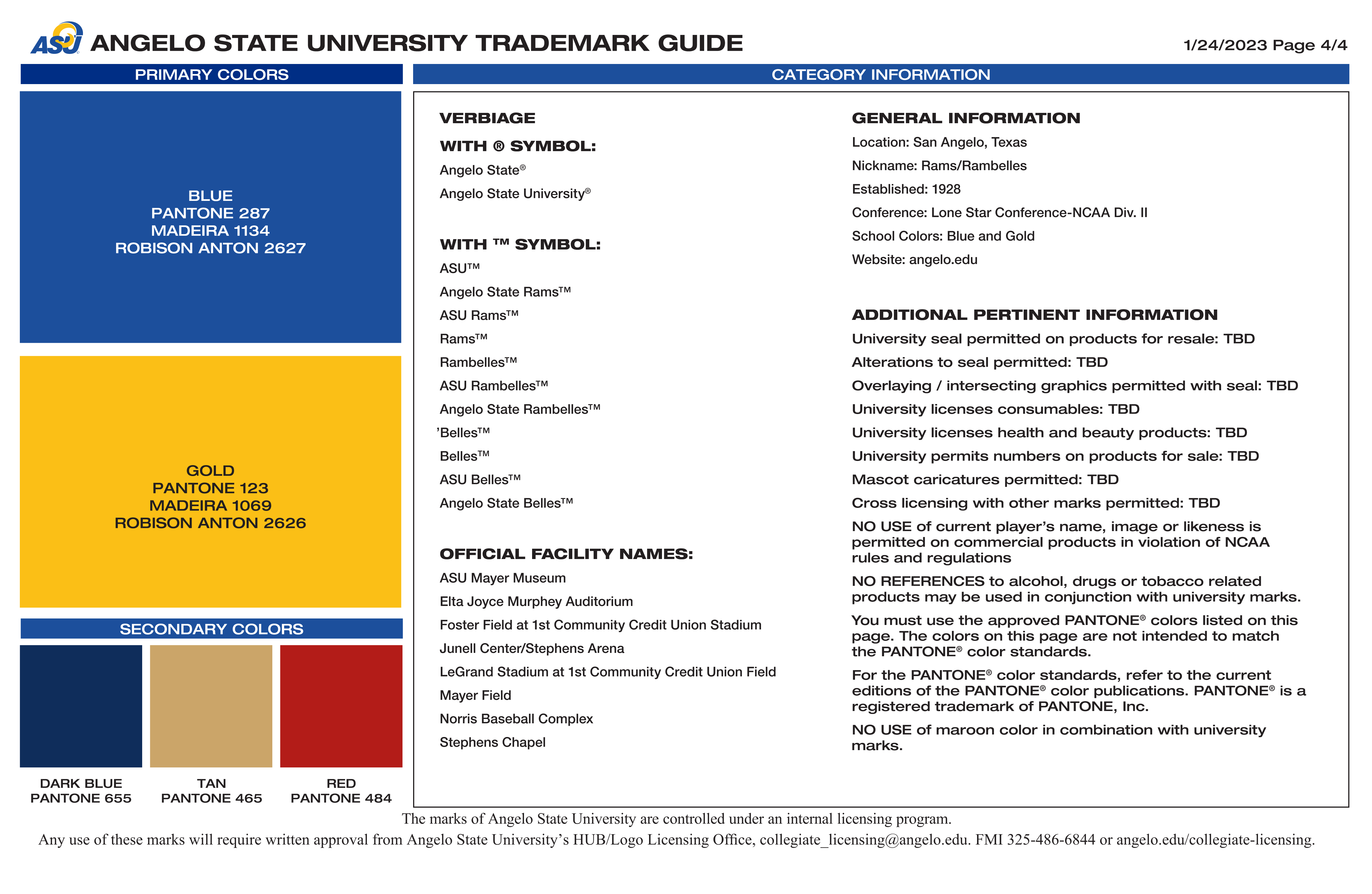 Full Page Guideline Sheet, Standard variant