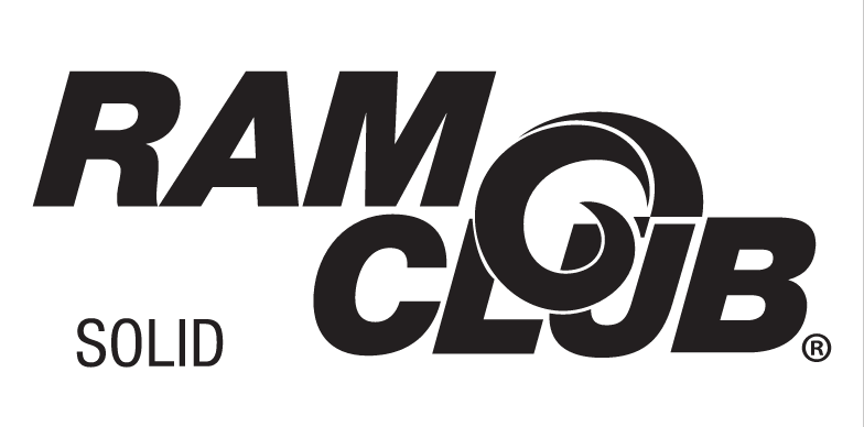 RAM CLUB logo, solid black on white variant, cell 47