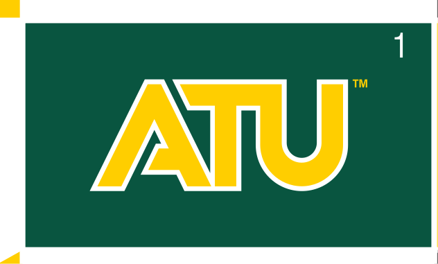 ATU lettermark, color on green variant, cell 16