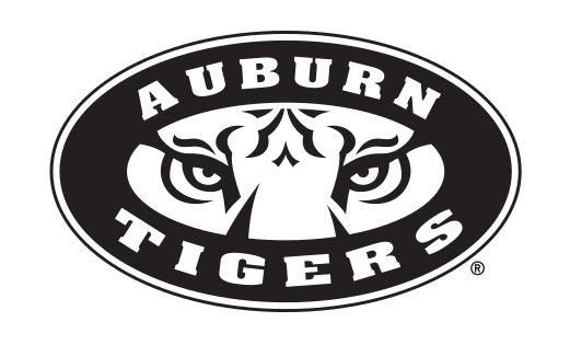 Auburn Tigers oval logo, black on white variant, cell 8