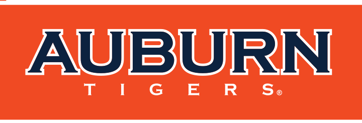Auburn Tigers wordmark, white on orange variant, cell 15