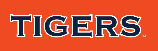 Tigers wordmark, white on orange variant, cell 21