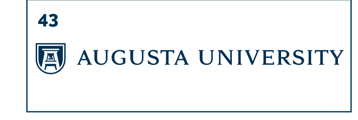 Augusta University logo, primary, horizontal, blue variant, cell 43