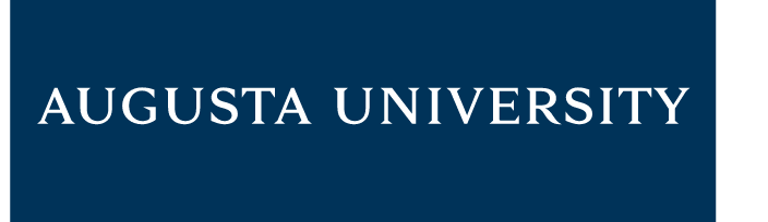 Augusta University wordmark, white variant, cell 48