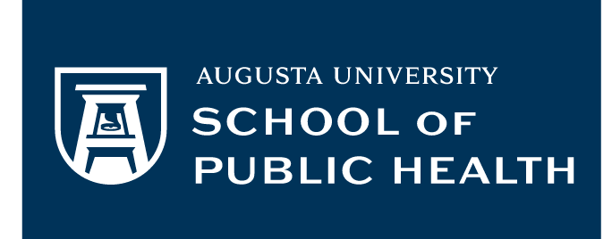 School of Public Health logo, horizontal, white variant, cell 56