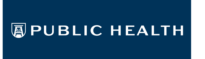 Public Health logo, horizontal, white variant, cell 58