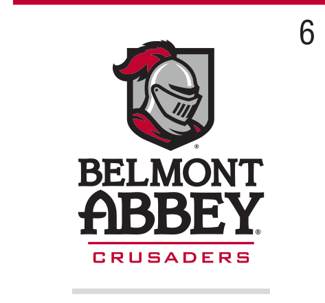 mascot head with wordmark and crusaders, full color variant, cell 6