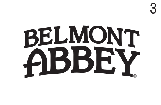 BELMONT ABBEY wordmark stacked, black variant, cell 30