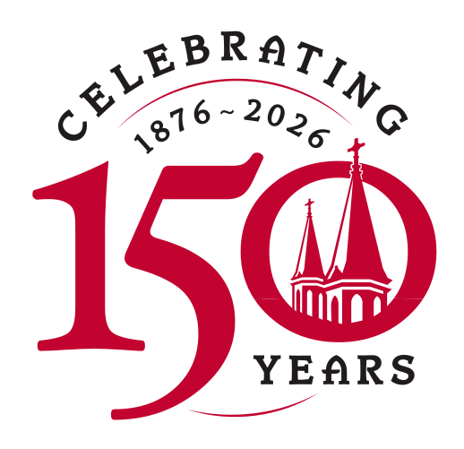 Celebrating 150 Years mark, arched text, red/black on white variant, cell 102