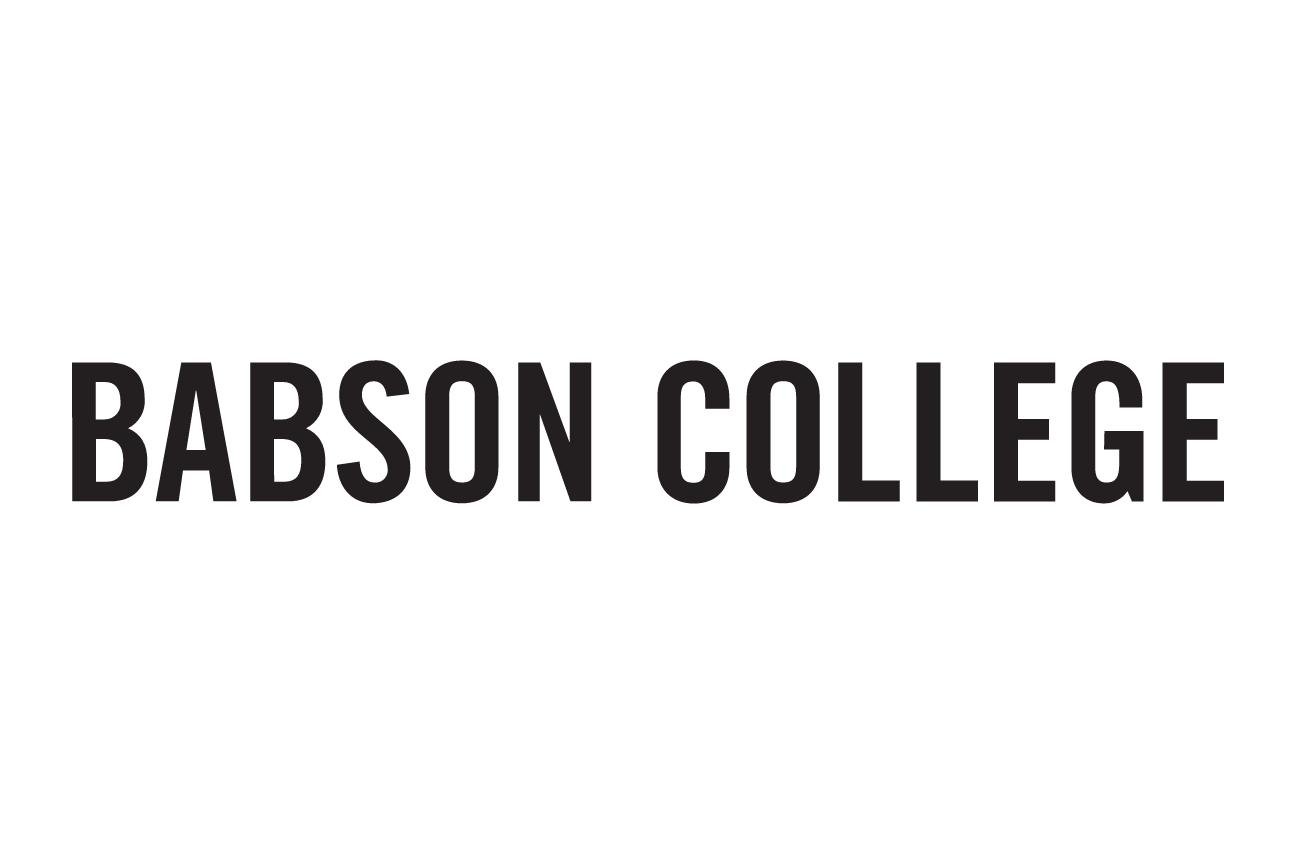 Babson College wordmark, white on green variant, cell 2