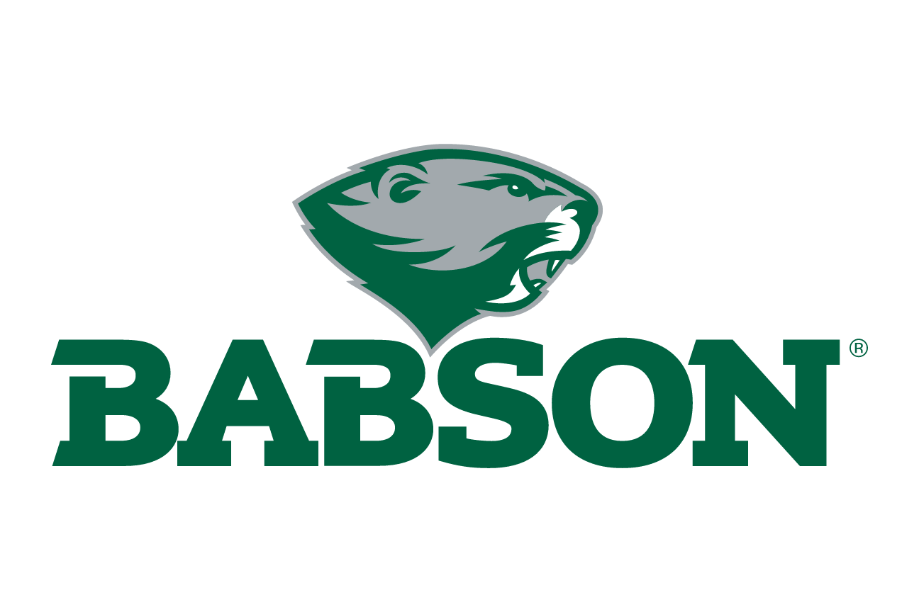 beaver head over wordmark, green/grey on white variant, cell 28