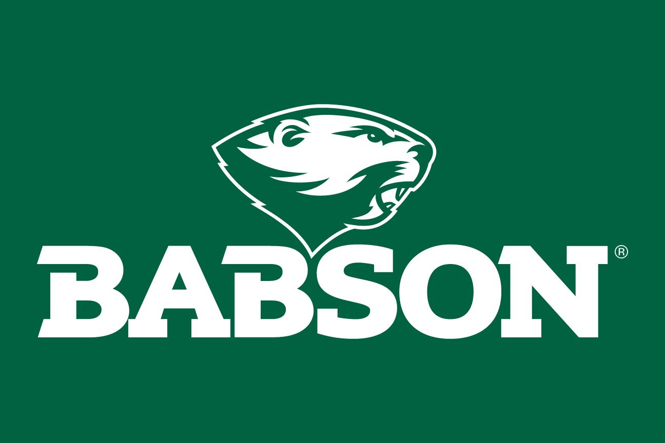 beaver head over wordmark, white/green on green variant, cell 29