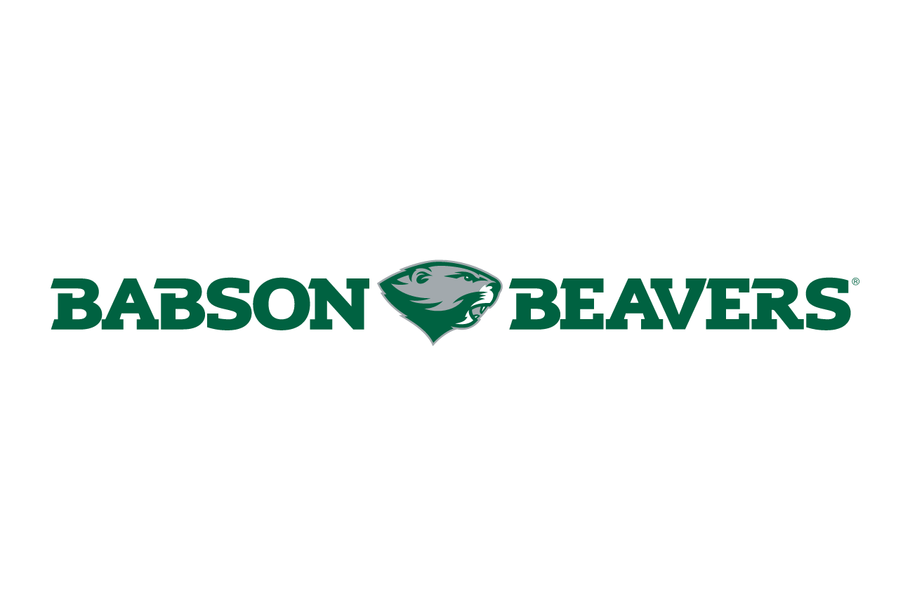 wordmark with beaver head, green/grey on white variant, cell 34