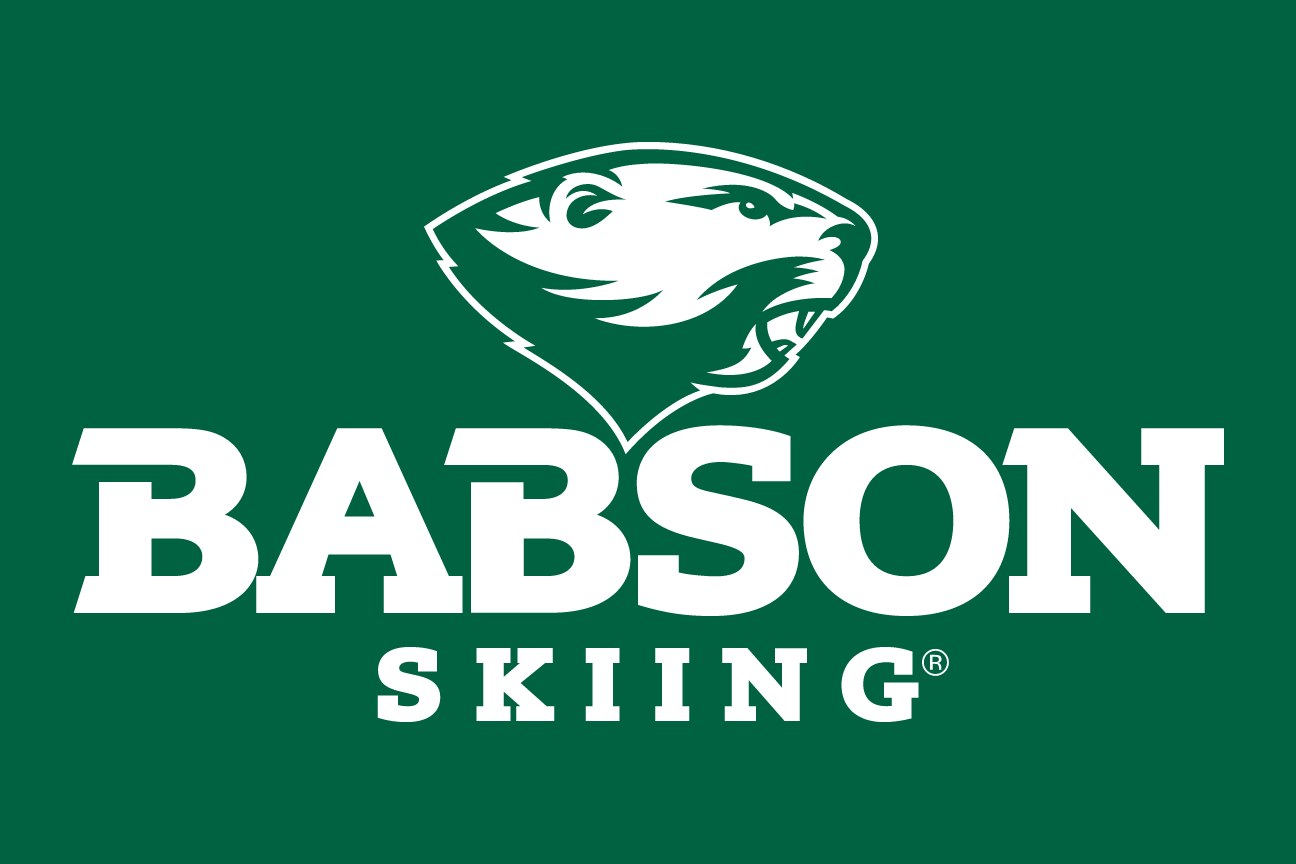 Babson Beaver, sport lockup - SKIING (white on green) variant, cell 51
