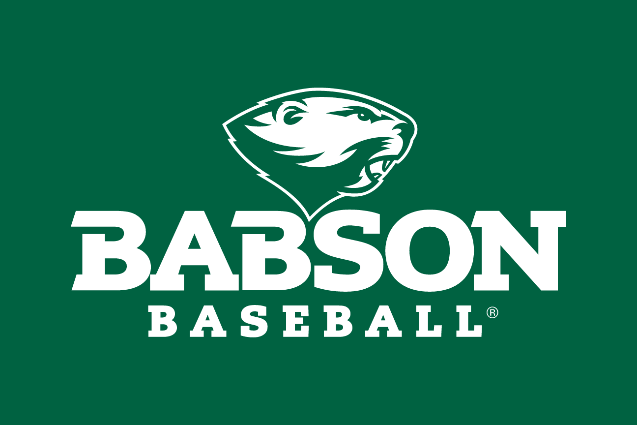Babson Beaver, sport lockup - BASEBALL (white on green) variant, cell 54