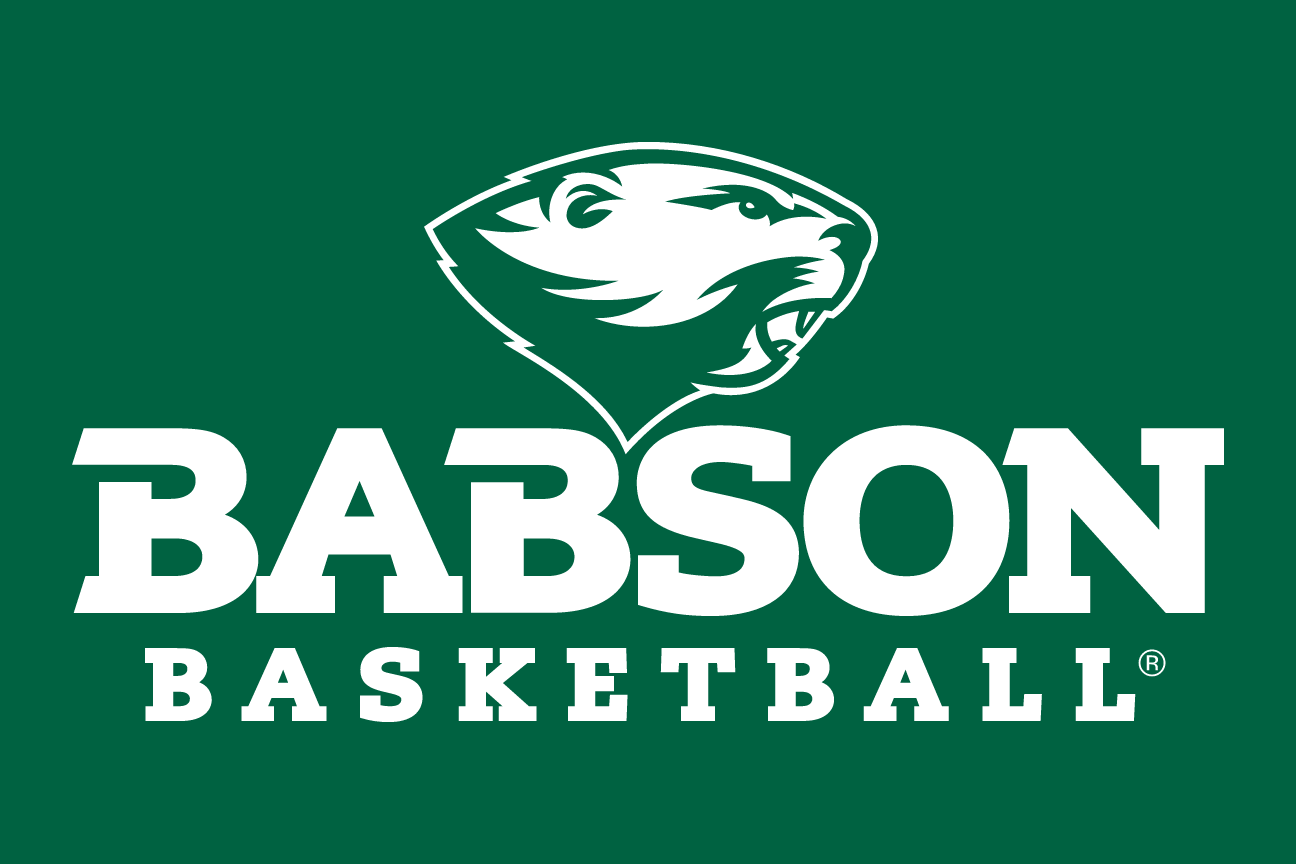 Babson Beaver, sport lockup - BASKETBALL (white on green) variant, cell 57