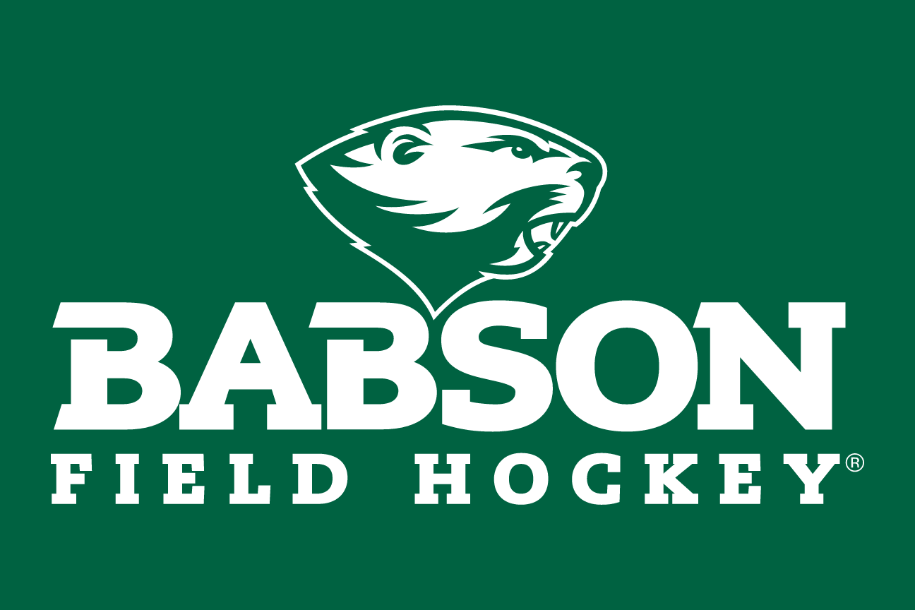 Babson Beaver, sport lockup - FIELD HOCKEY (white on green) variant, cell 63
