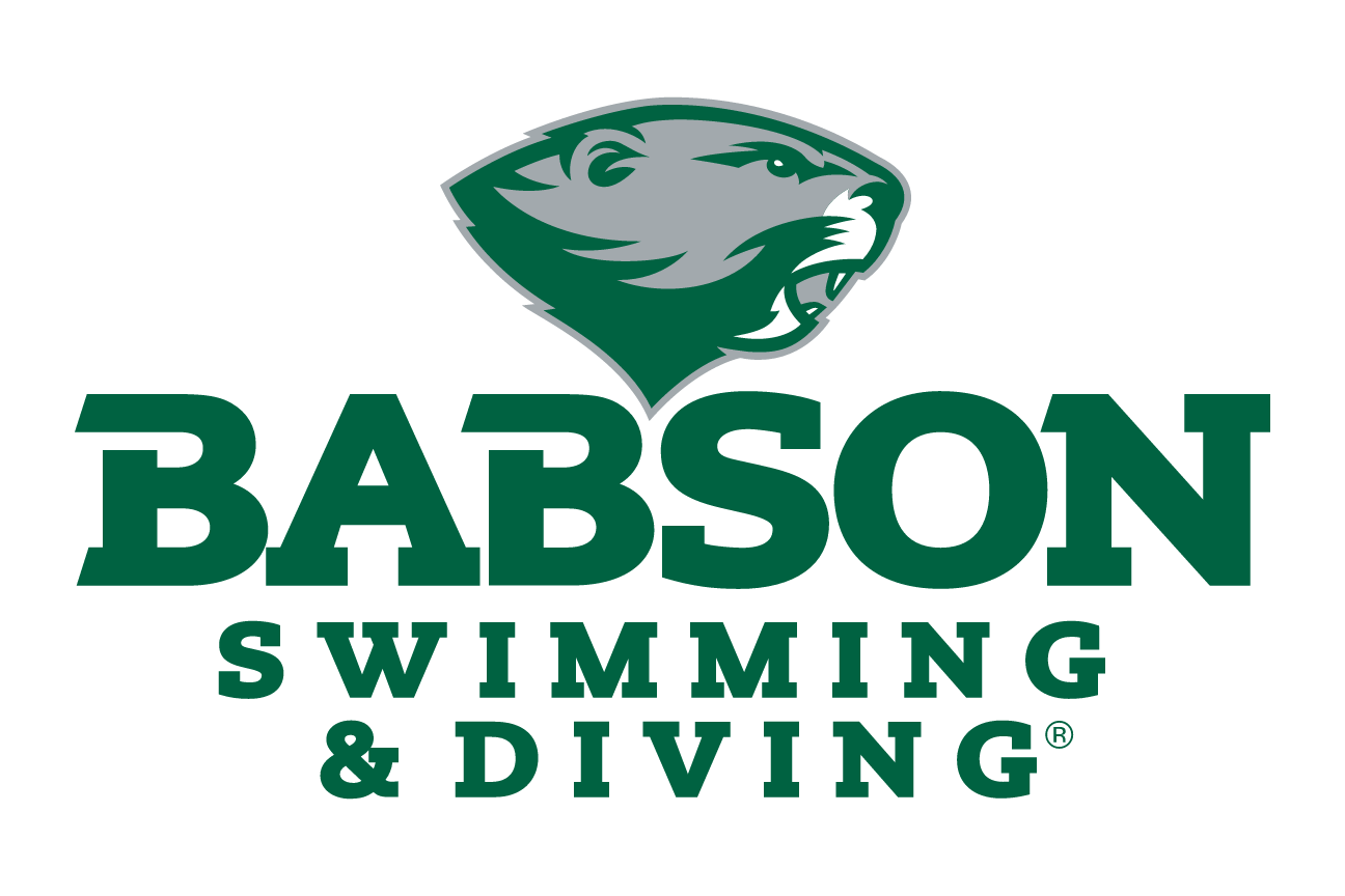 Babson Beaver, sport lockup - SWIMMING & DIVING (green on white) variant, cell 80