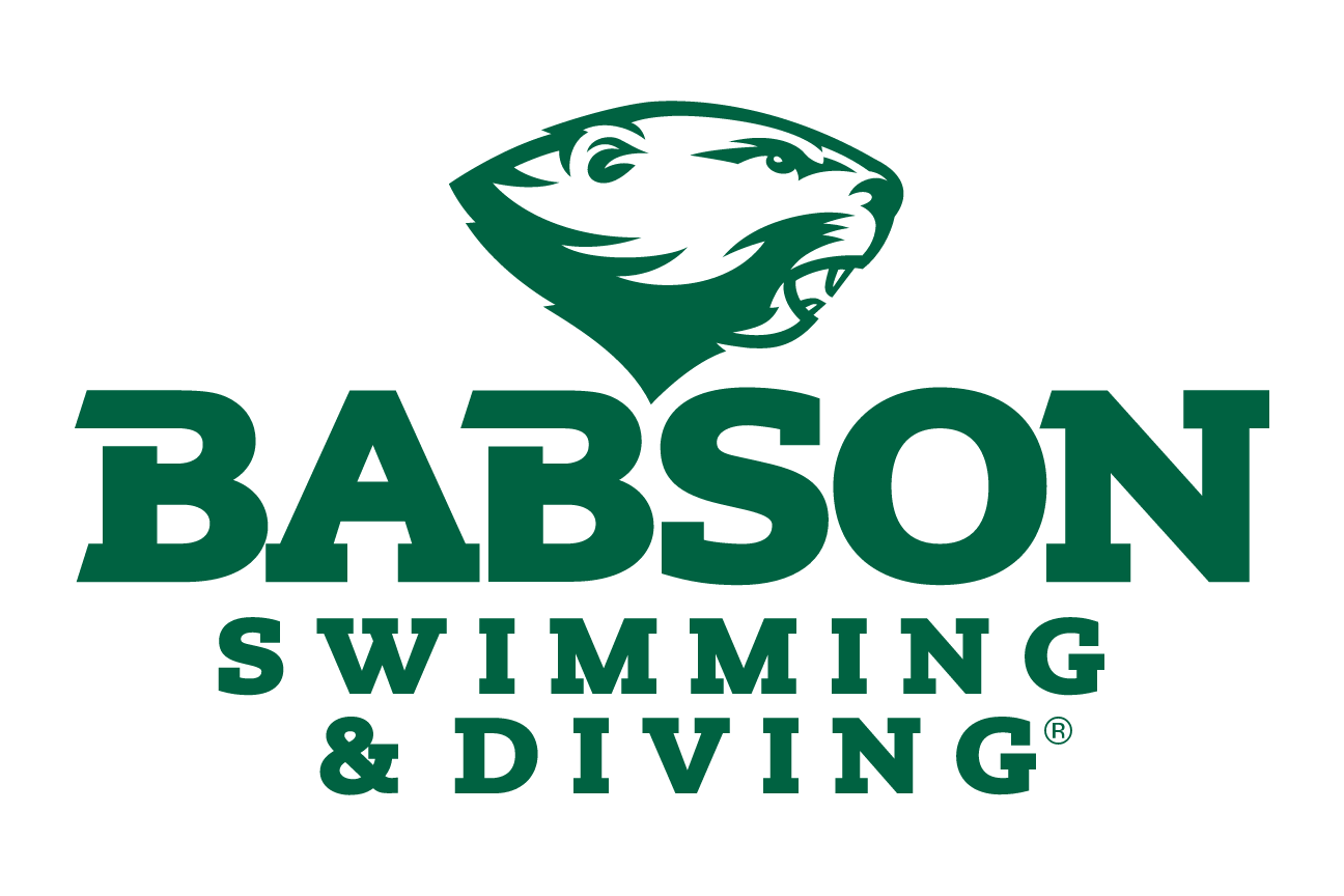 Babson Beaver, sport lockup - SWIMMING & DIVING (green on white) variant, cell 82