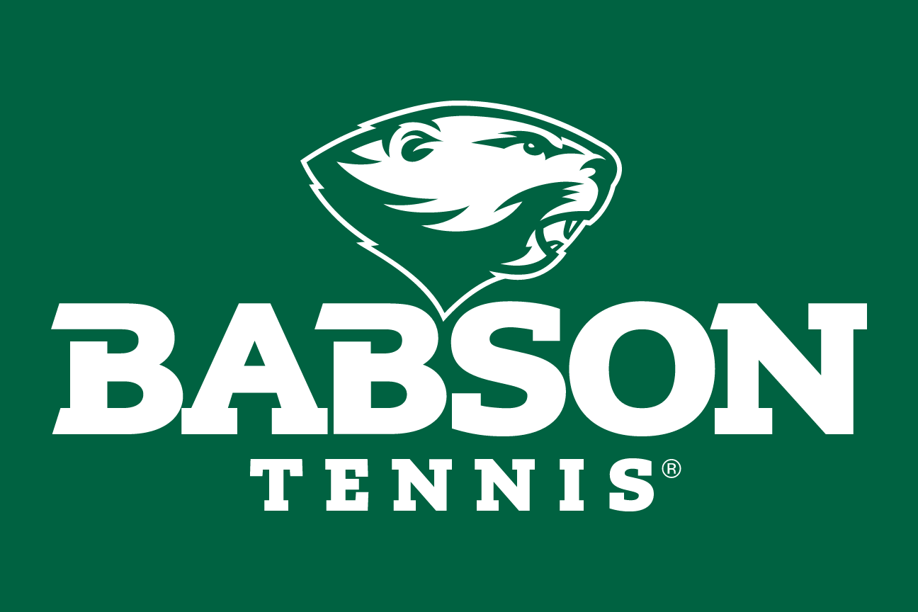 Babson Beaver, sport lockup - TENNIS (white on green) variant, cell 84