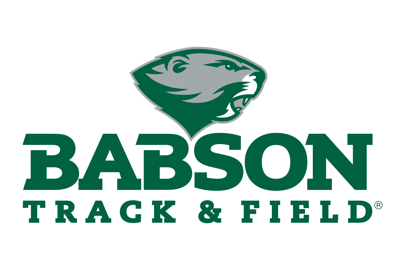 Babson Track & Field, green/white beaver head lockup variant, cell 86