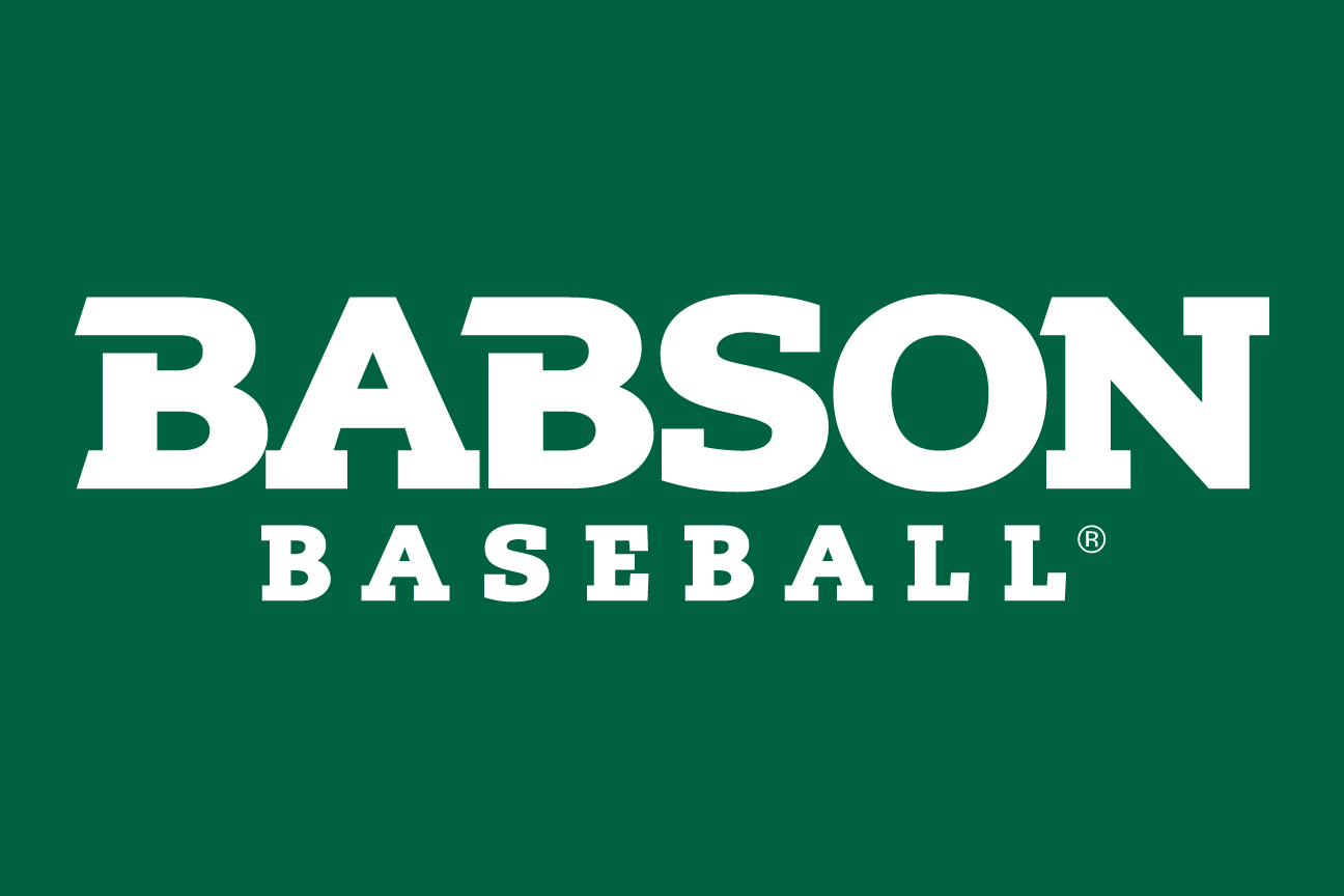 Babson Baseball, white wordmark on green variant, cell 105