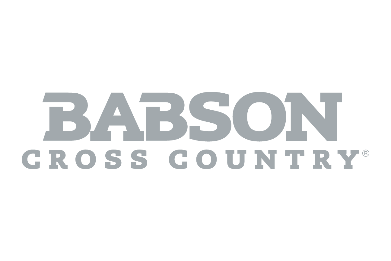 Babson Cross Country, grey wordmark variant, cell 115