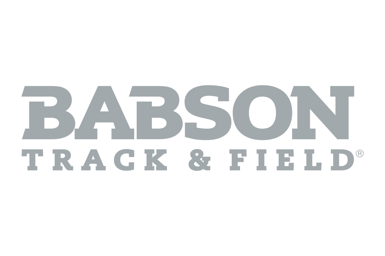 Babson Track & Field sport logo, grey variant, cell 147