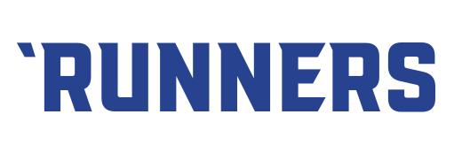 'runners block wordmark, blue variant, cell 50
